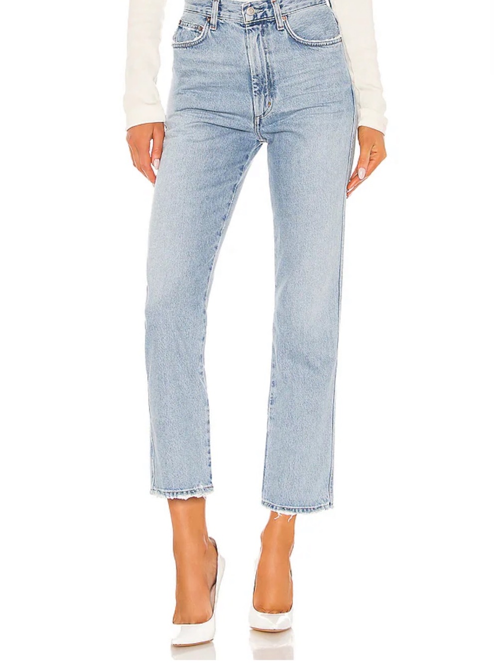 Agolde Pinch Waist High Rise Kick Jeans in Riptide